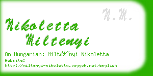 nikoletta miltenyi business card